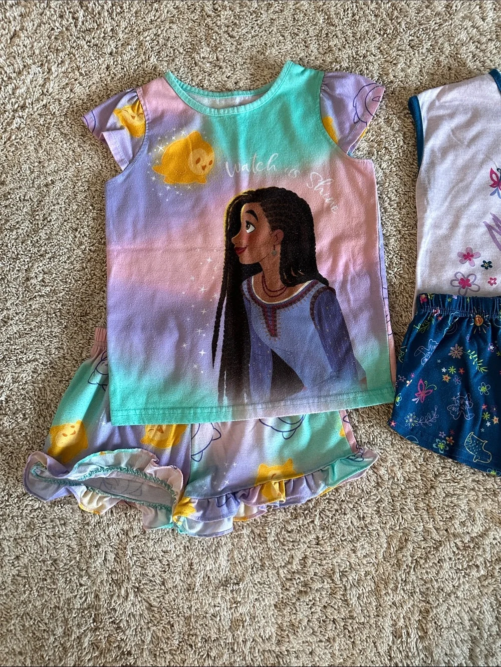 Disney Girls Mirabel and Wish pajama sets